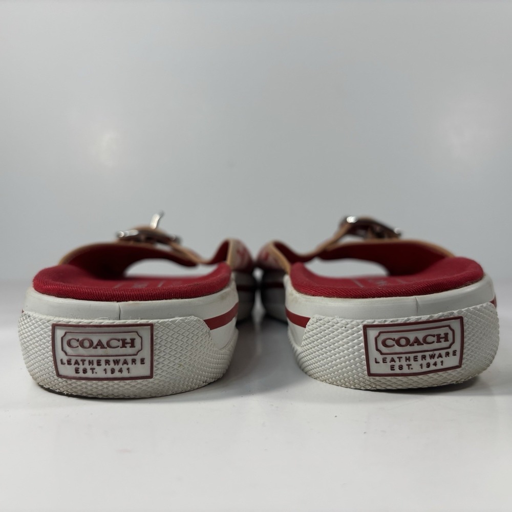 Vintage Y2K Coach "Bonny" Red Signature Slide Sandals Size 8 B - Picture 5 of 6